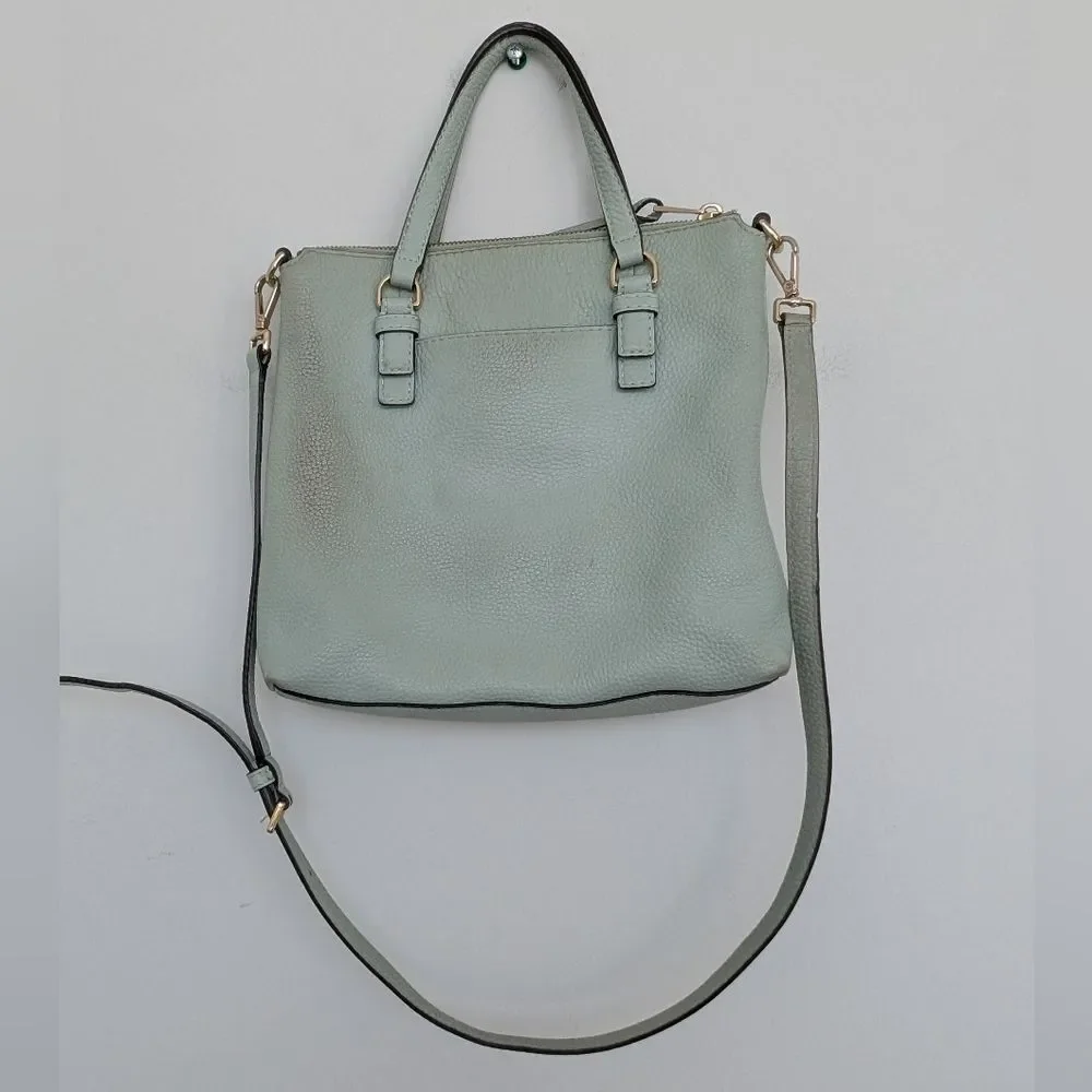 Kate Spade Jackson Street Hayley 100% Leather Sage Green Tote Crossbody Bag